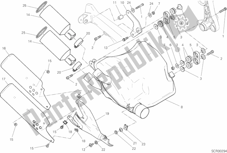 Todas as partes de 31b - Silenciador De Exaustão do Ducati Scrambler Full Throttle 803 2020